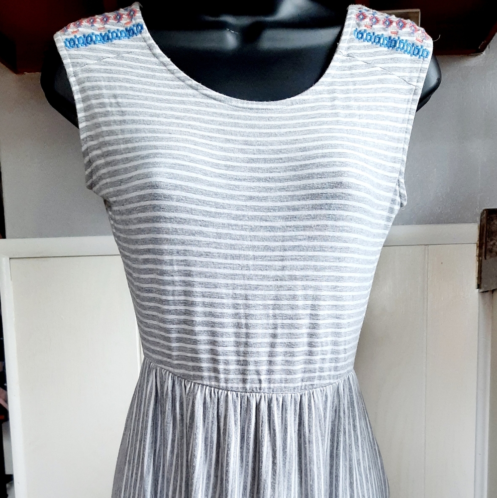 Striped Pink Rose Dress